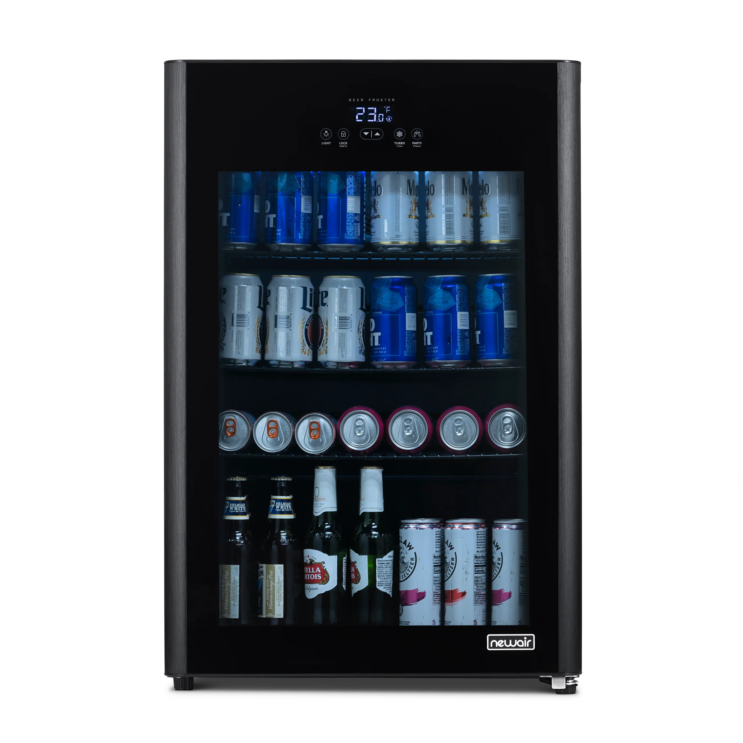 2026 Newair® 125-Can Freestanding Black Beer Froster Beverage Fridge - 22.1