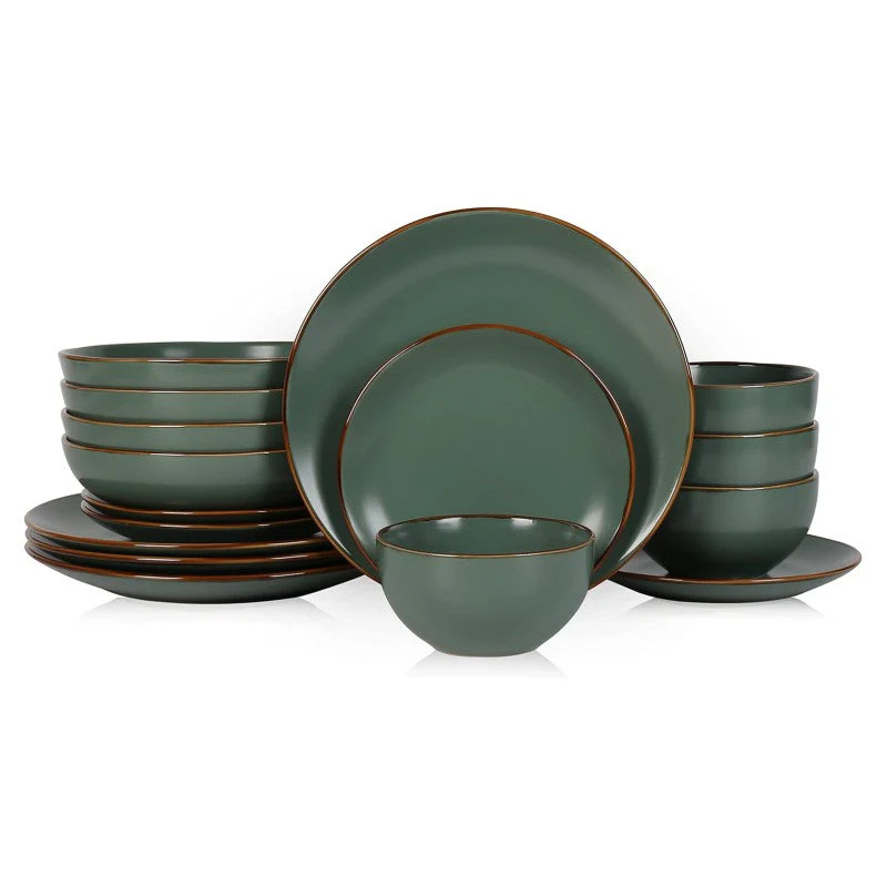 Brasa Modern Stoneware 32 Piece Dinnerware Sets, Plates and bowls Sets