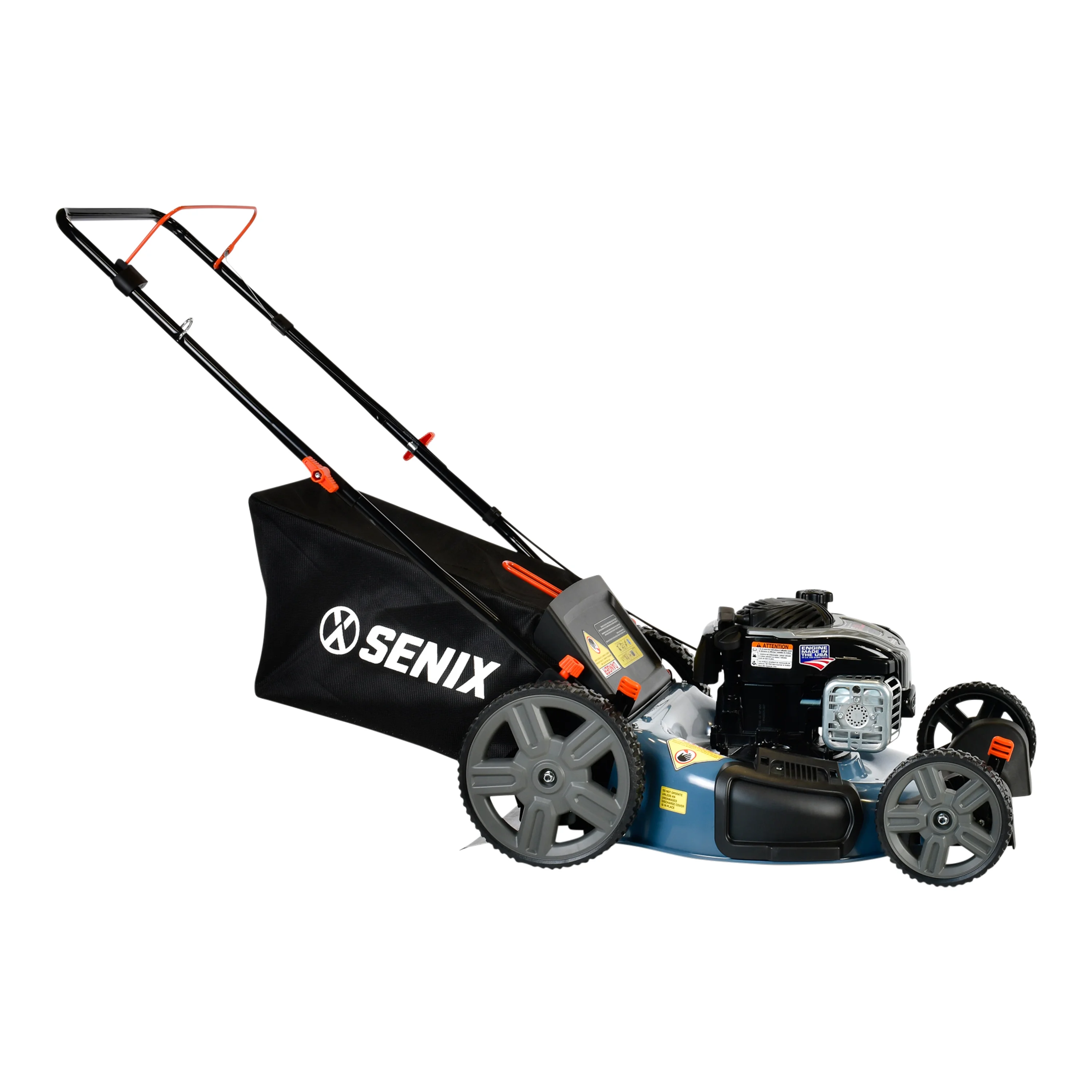 2026 SENIX 21-Inch Push Lawnmower, 140 cc 4-Cycle Briggs & Stratton Engine, 3-in-1 Mower, Prime & Pull, 6-Position Height Adjustment with 11-Inch Rear Wheels, LSPG-M7