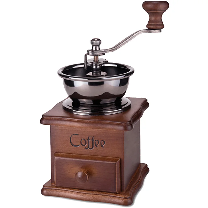 Wooden Coffee Grinder Manual Coffee Bean Grinder Retro Wood Delicate Shape Design Mill Maker Mini Grinders