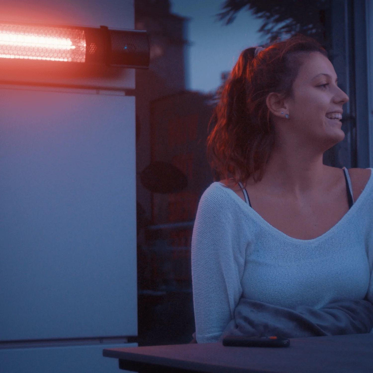 Wall Mounted Infrared Patio Heater with Remote Control and 2 Heat Settings