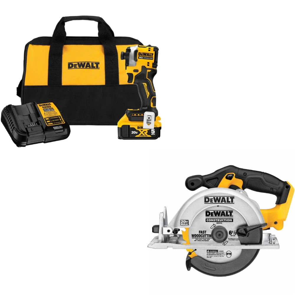 2026 DeWalt DCF850P1 ATOMIC 20V MAX Impact Driver Kit W/ DCS391B 20V MAX Circ Saw