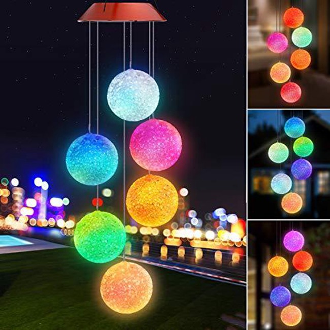 Crystal Ball Solar Led Wind Chime