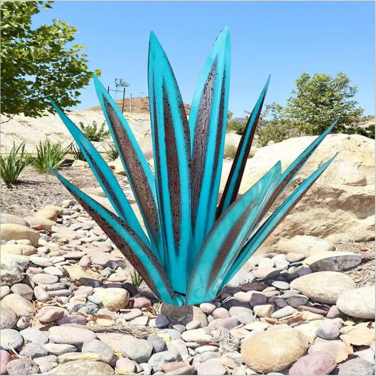 Metal Agave Yard Art Lawn Ornaments Tequila Statue