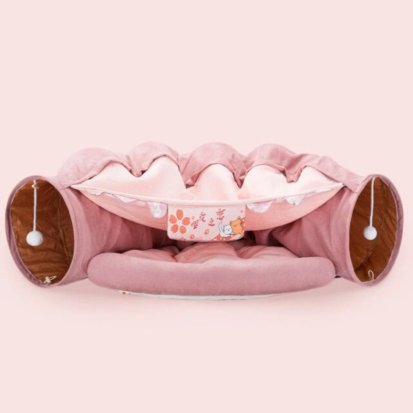 Cat Cave Bed Cat Tunnel Soft Fur Bed Sleeping Hole