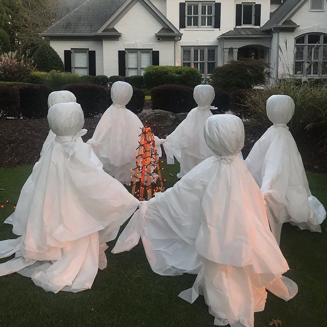 Halloween Garden Decorations Holding Hands White Witch