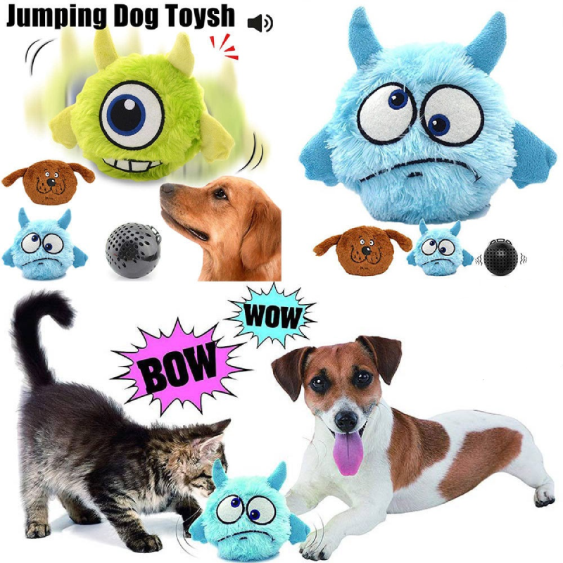 Dog Interactive Toy Plush Giggle Ball Shake Squeak Crazy Bouncer Ball for Exercise