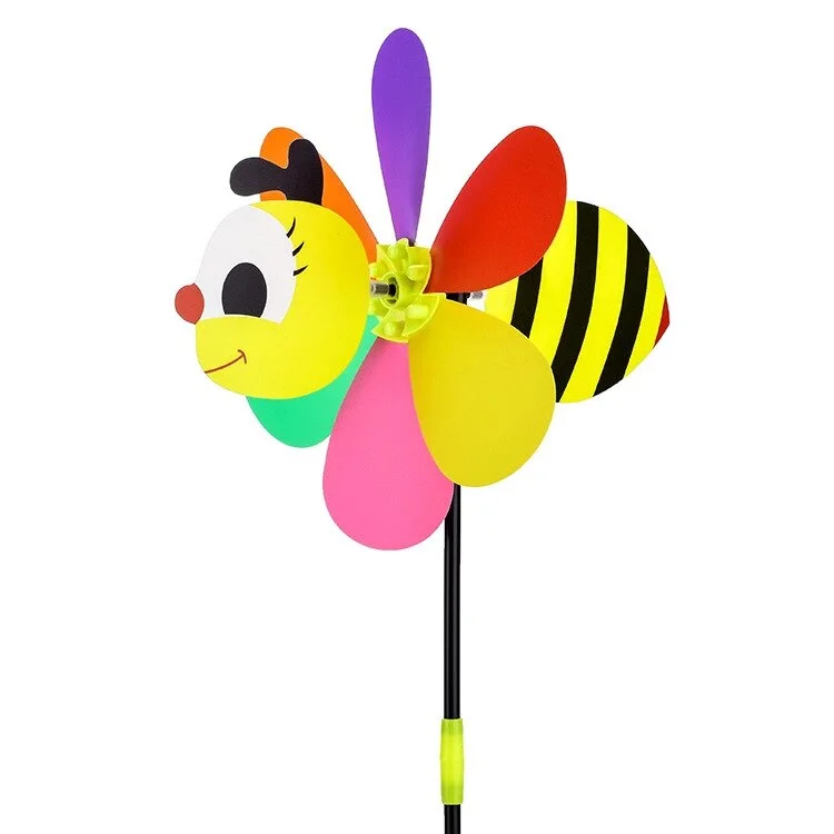 Cartoon 3D Large Animal Bee Six Colors Three-dimensional Windmill Wind Spinner Whirligig Yard Garden Decor