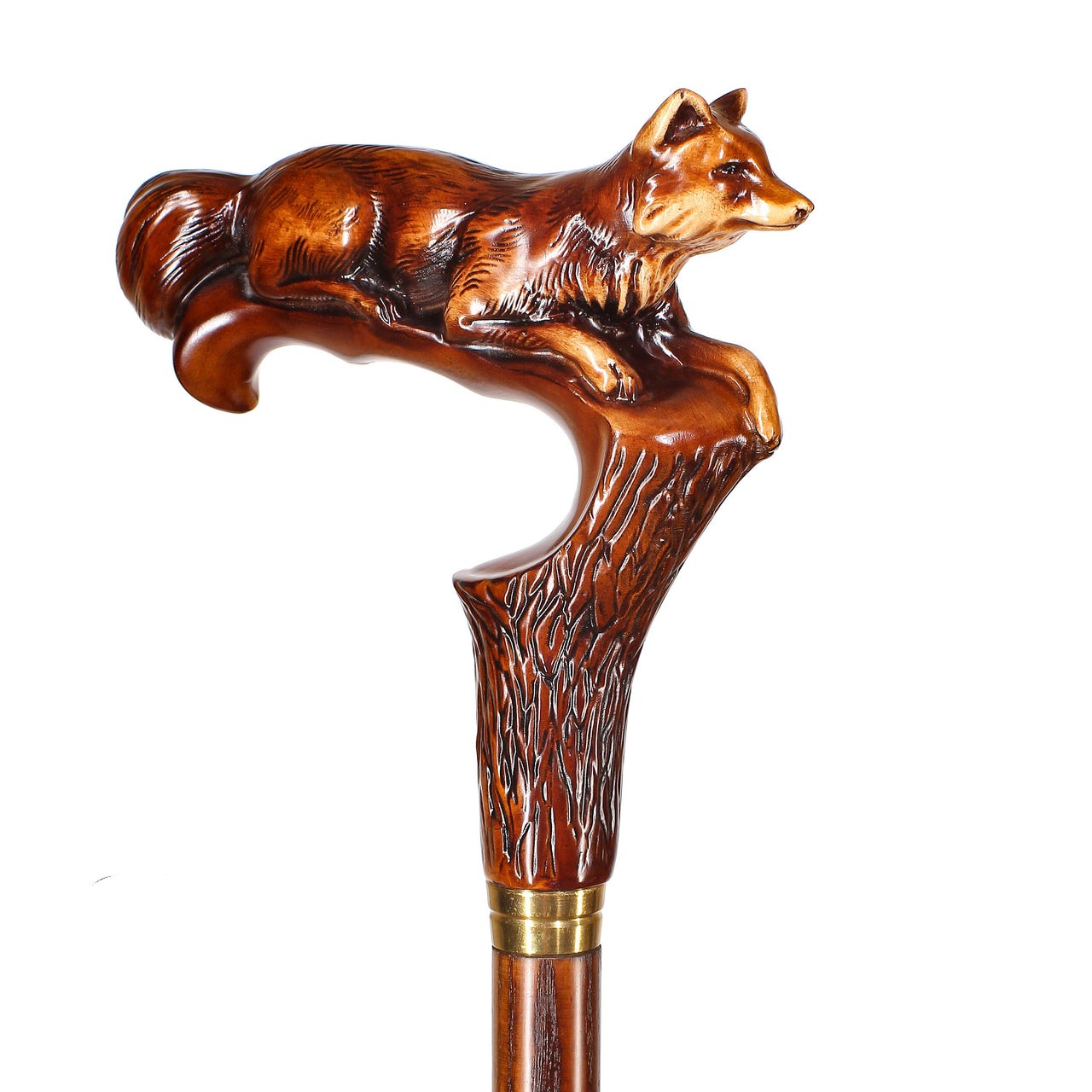 Fox Elegant Wooden Wooden Walking Stick Cane