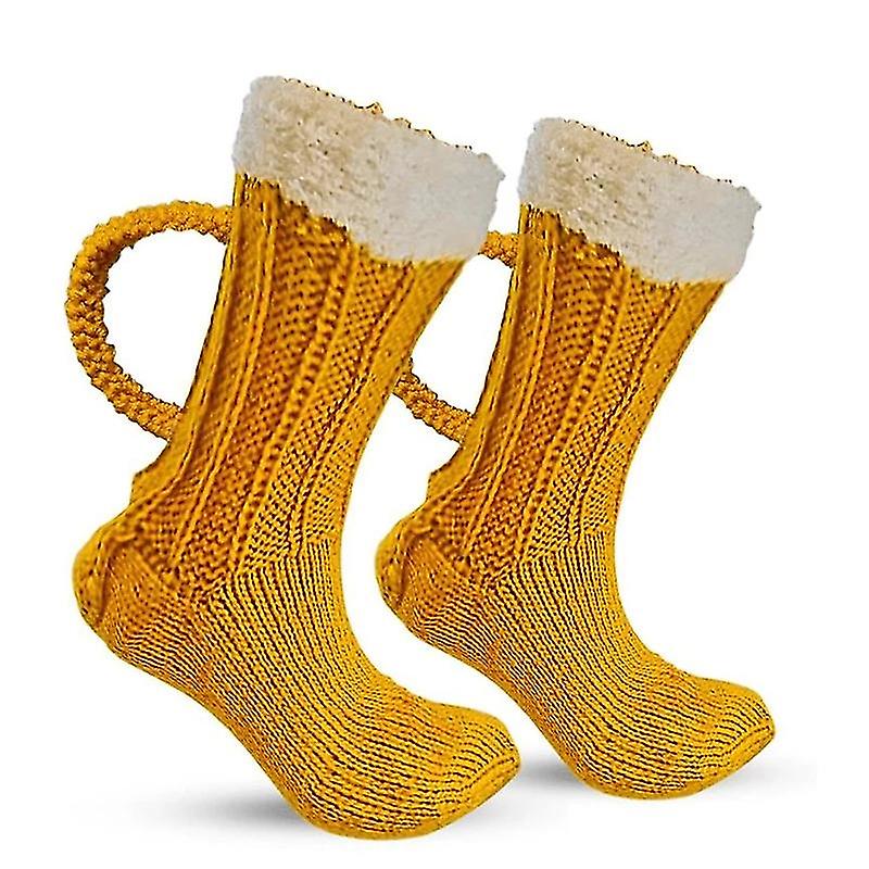3d Beer Mug Socks Cute Unisex Novelty Warm Floor Sock For Men Women