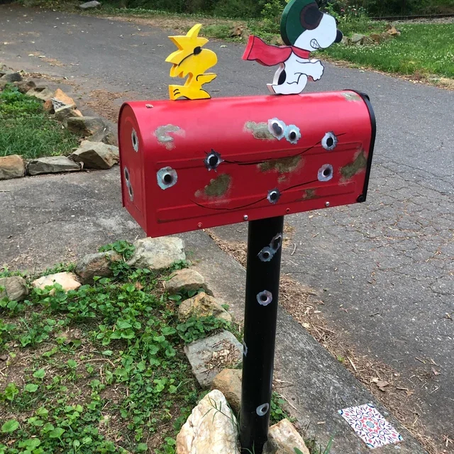 Patina Snoopy Red Baron Mailbox