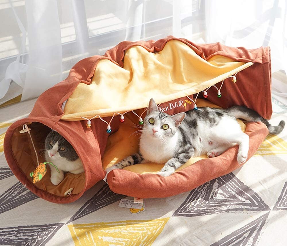 Cat Cave Bed Cat Tunnel Soft Fur Bed Sleeping Hole