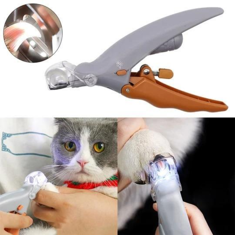Pet Nail Clippers With LED Light Orange
