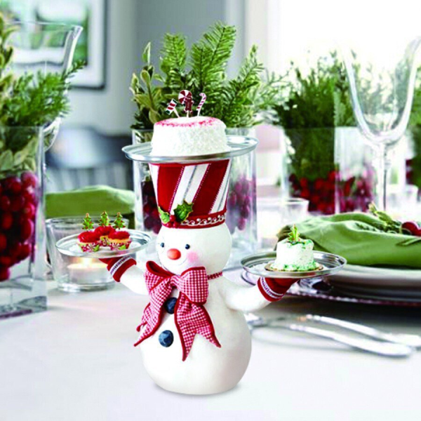 Santa Snack Stand Holiday Party Decoration Fruit Plate Snack Stand Cake Display Stand Pastry Plate Serving Tray