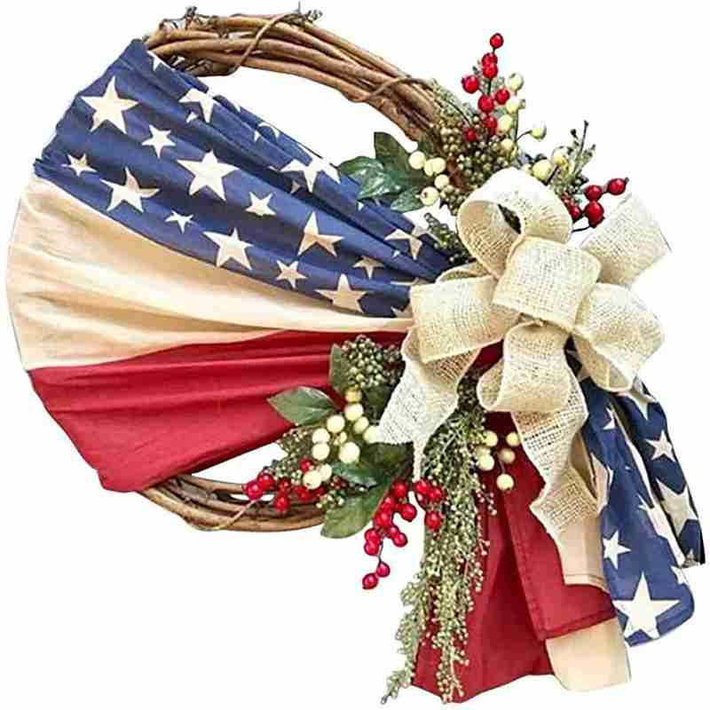 Patriotic Wreath for Front Door