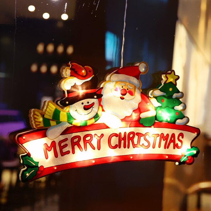 Christmas Light Santa Claus Suction Cup Window Hanging Lights