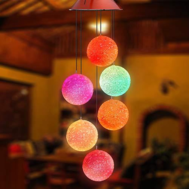 Crystal Ball Solar Led Wind Chime