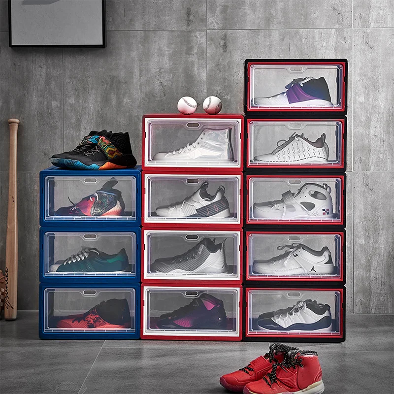 2 Pack Clear Thick Stackable Shoe Organizer