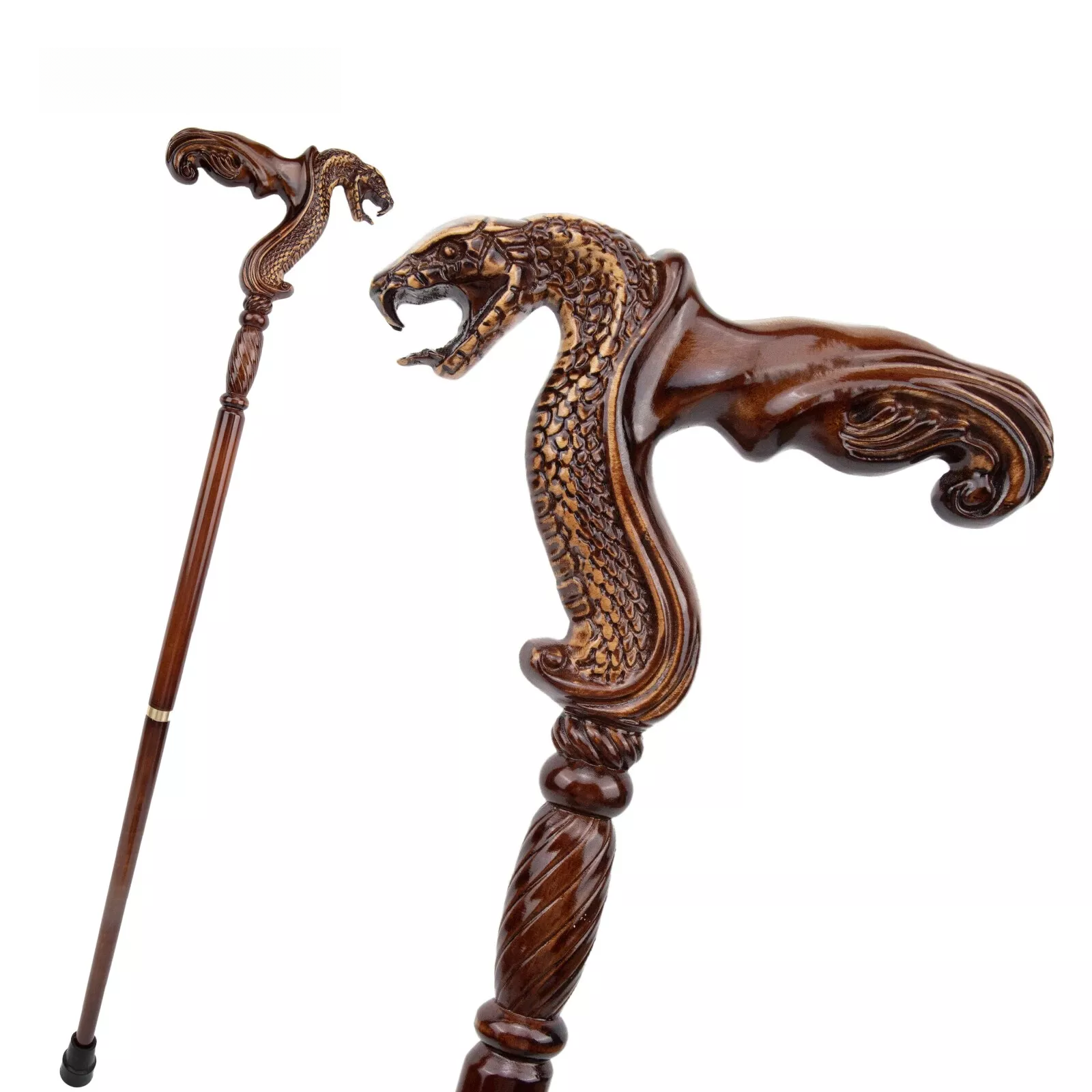 Cobra Snake Brown Wooden Fashion Walking Stick Party Wood Walking Cane