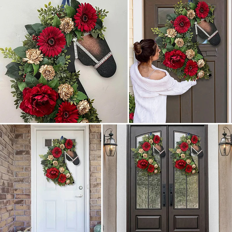 🐴Dressage Wood Saddlebred Horse Head Door wreath Decor