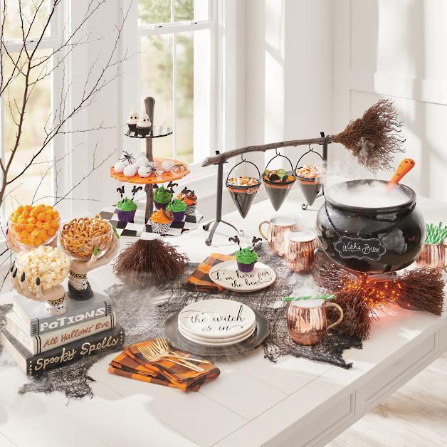 Broomstick Snack Bowl Stand,Halloween Party Decoration