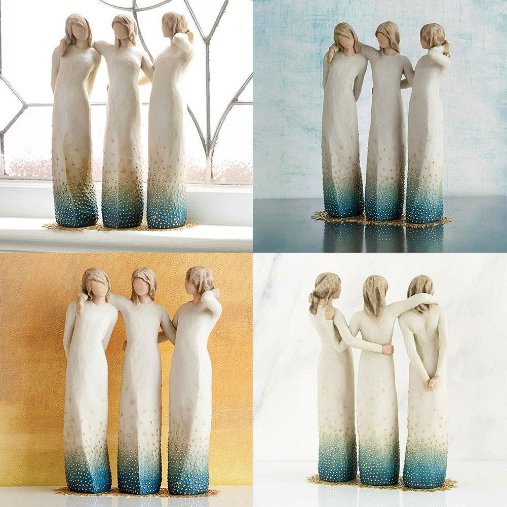 Sisters Forever Hand-painted Sculpture