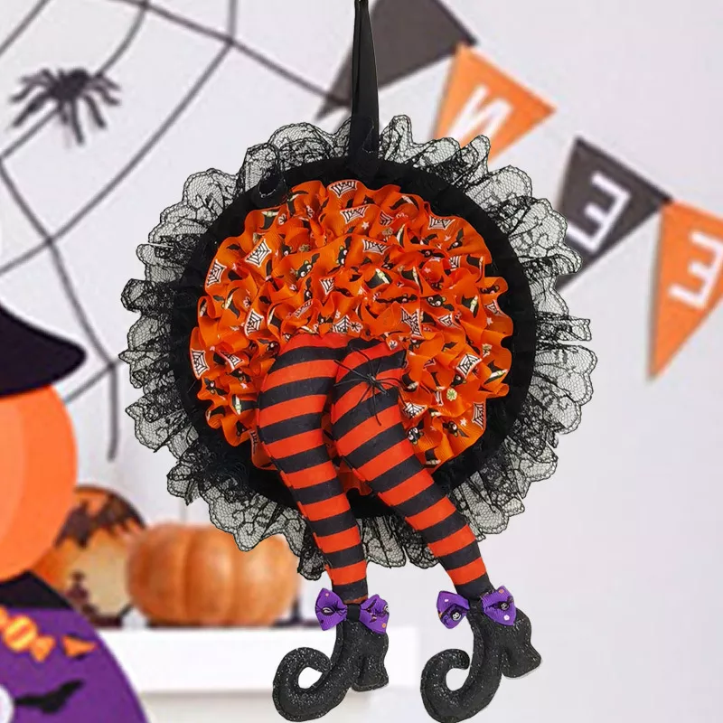 Halloween Witch Legs Wreath