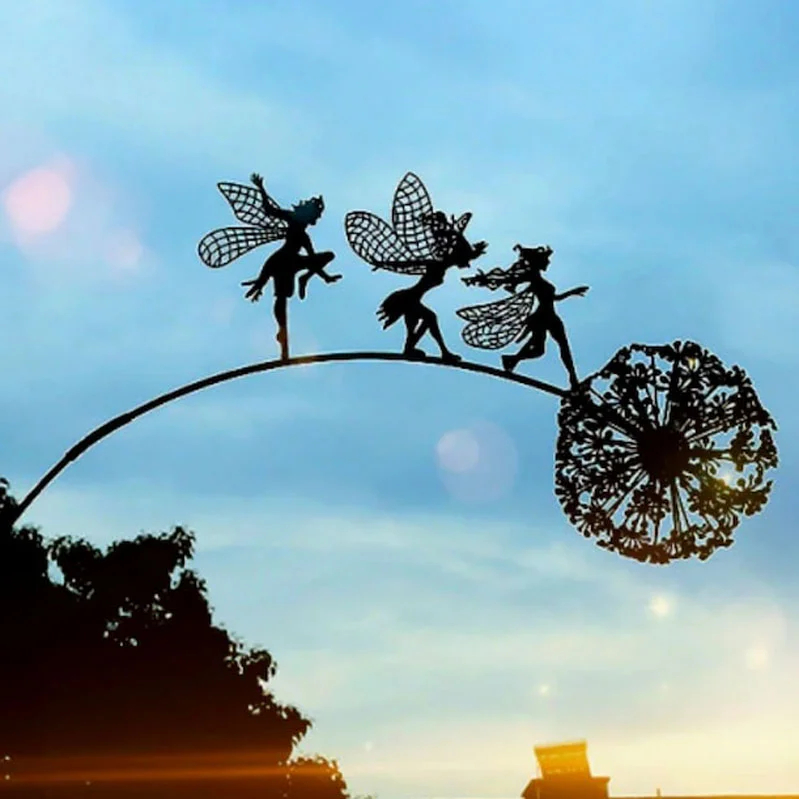 5 Pcs Fairy Steel Garden Sculptures - The Naughty Spirits Are Dancing