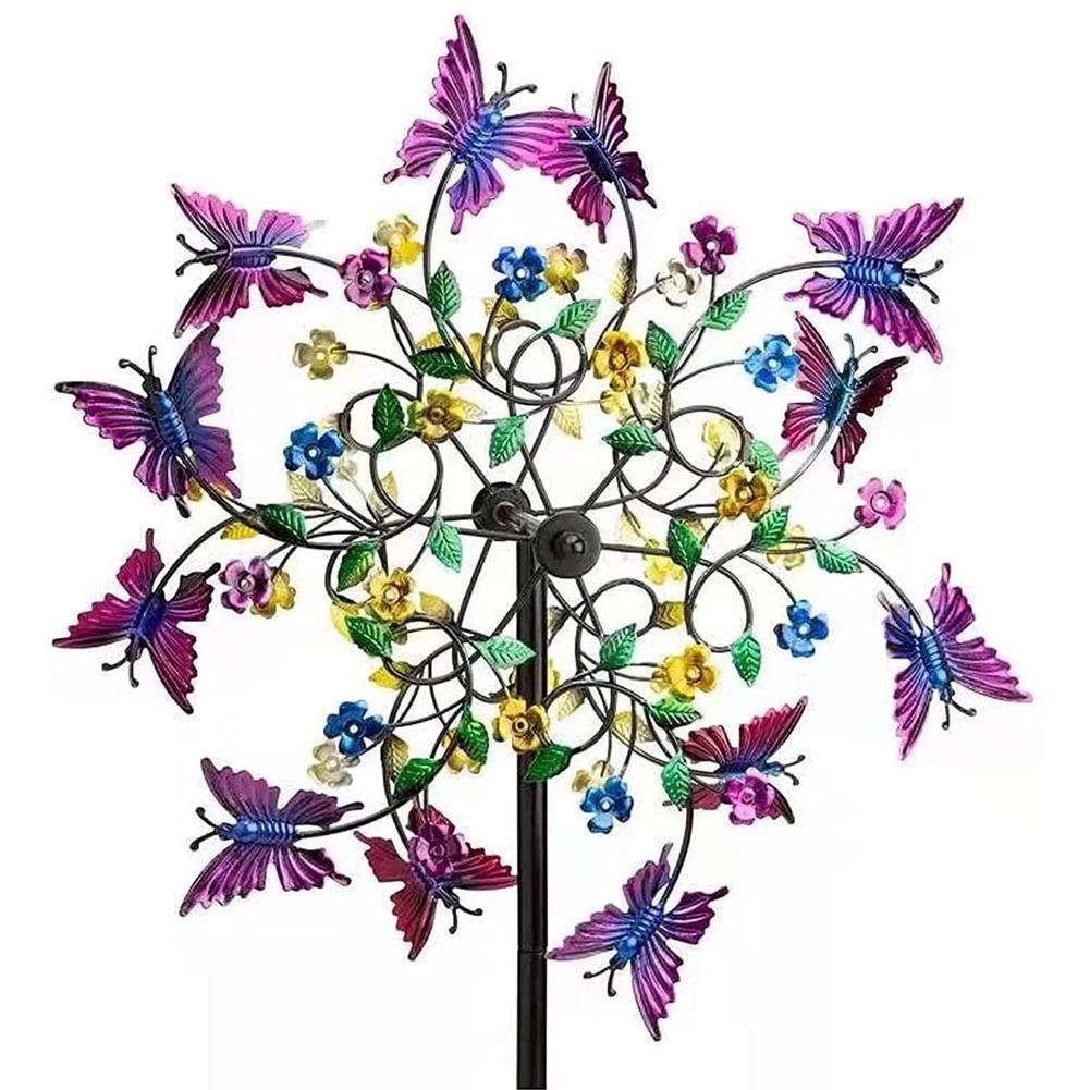 Metal Windmill Butterfly Garden Wind Spinnerrotating Windmill Outdoor Decoration