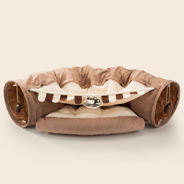 Cat Cave Bed Cat Tunnel Soft Fur Bed Sleeping Hole