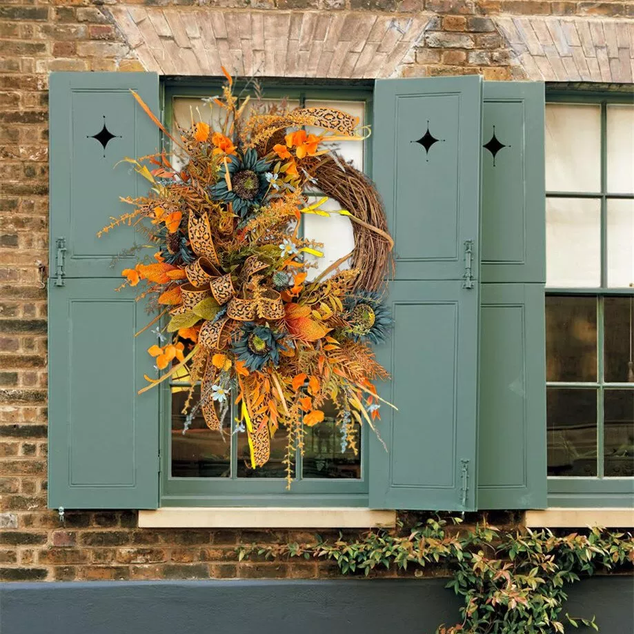 Christmas Extra Large Fall Grapevine Wreath - Single Or Double Door Design