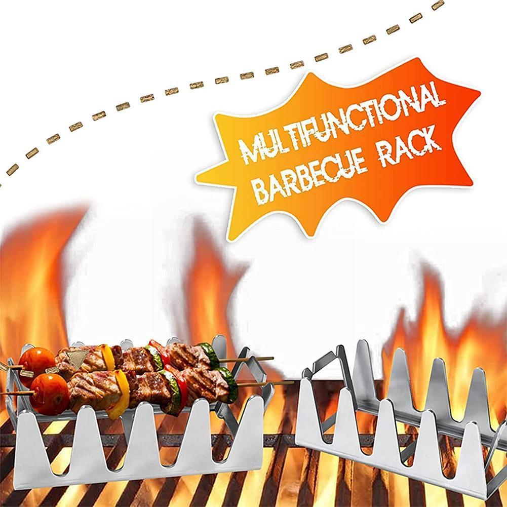 Bbq Rescher Bavarian Rescher Grill Rack, Robust Stainless Steel, Ideal Angle For Meat, Easy Indirect Grilling