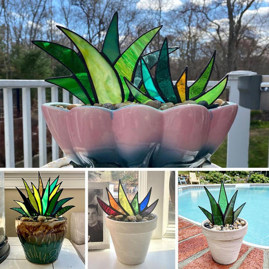 Suncatcher Stained Agave Plante