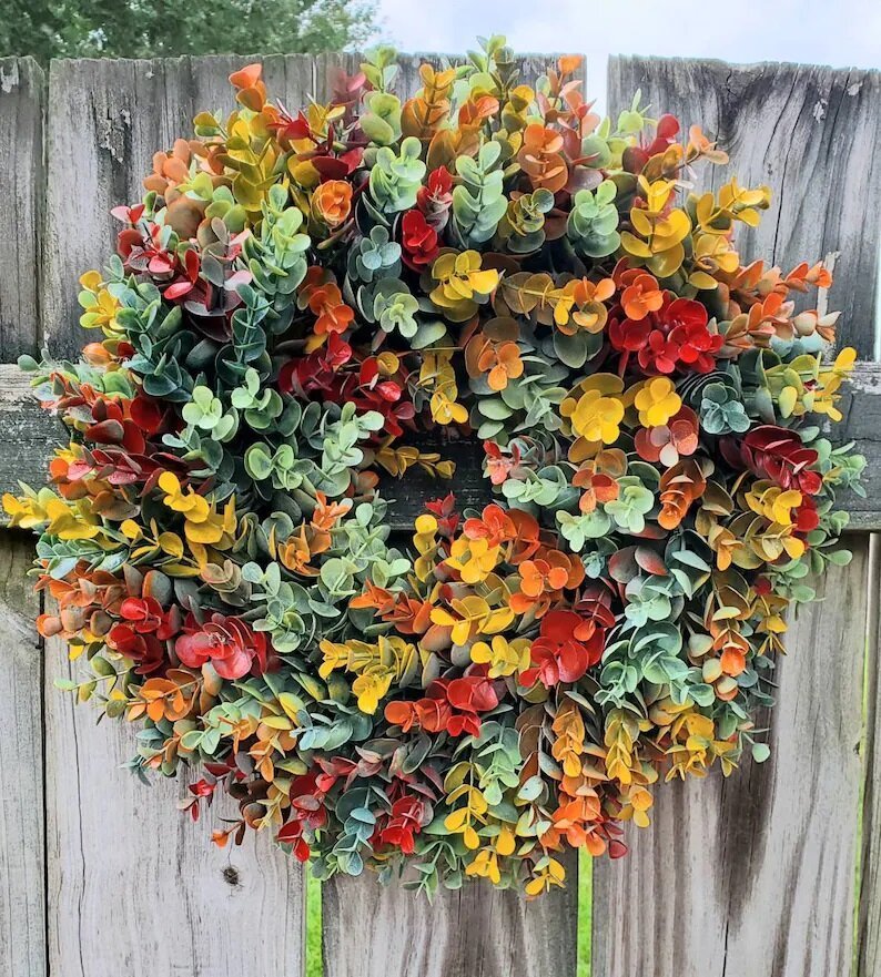 💐Fall Eucalyptus Farmhouse Wreath