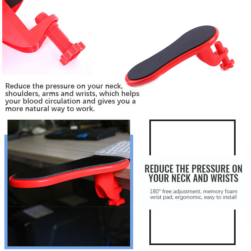 Desktop computer armrest adjustable wrist support pad