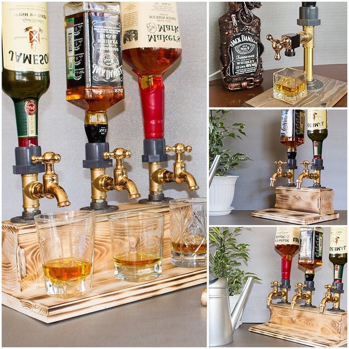 Whiskey wood Dispenser/Handmade Wooden Alcohol Dispenser