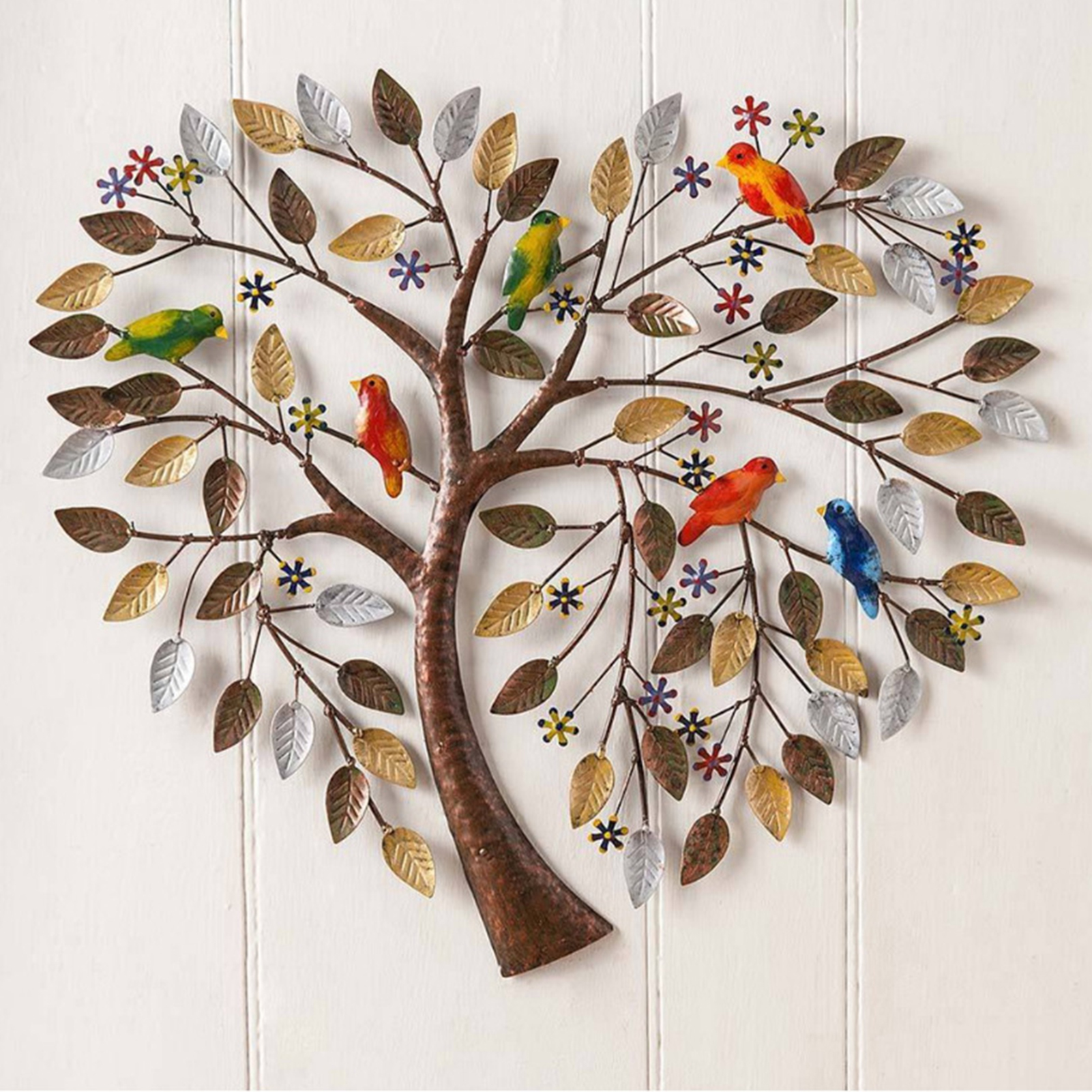 Handcrafted Heart Tree Metal Wall Art