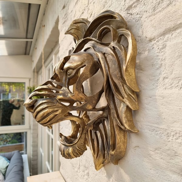 💥LAST DAY -70%OFF💥 - 🦁Rare Find-Large Lion Head Wall Mounted Art Sculpture🎁