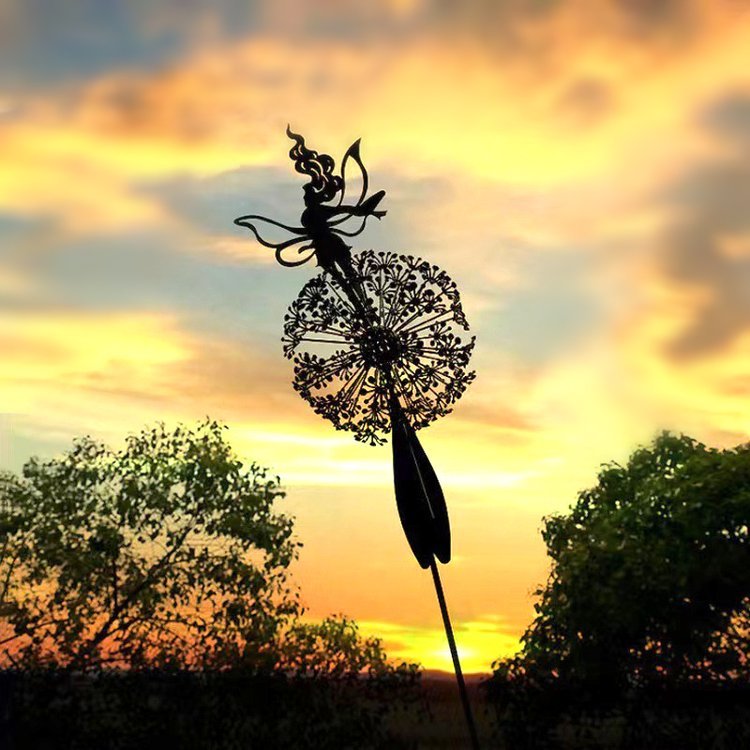 New 3d Flower Fairy Elf Dancing With Dandelion Sculpture