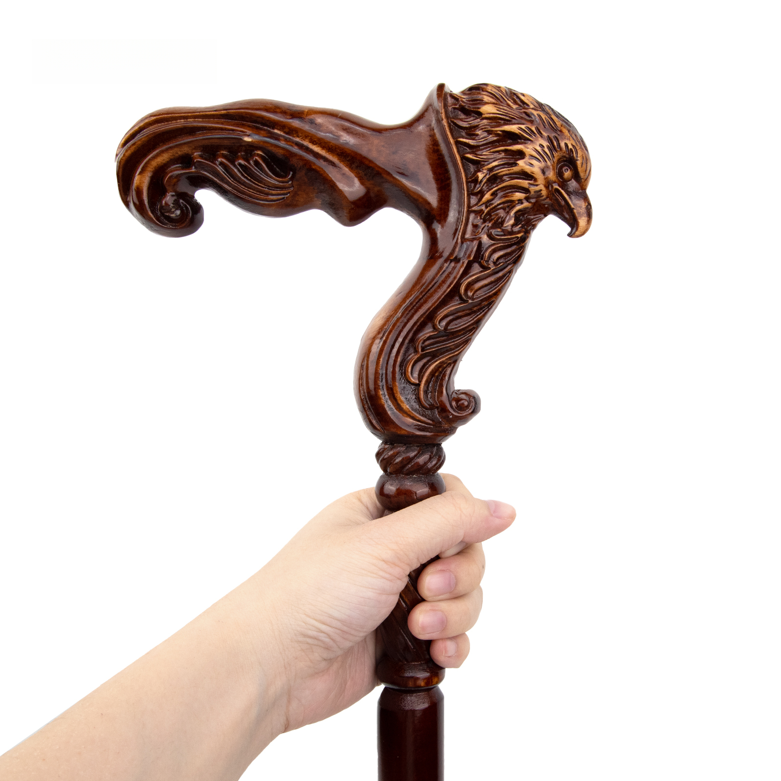 Eagle Brown Wooden Fashion Walking Stick Decorative Vampire Cospaly Party Wood Walking Cane Halloween Mace Wand Crosier