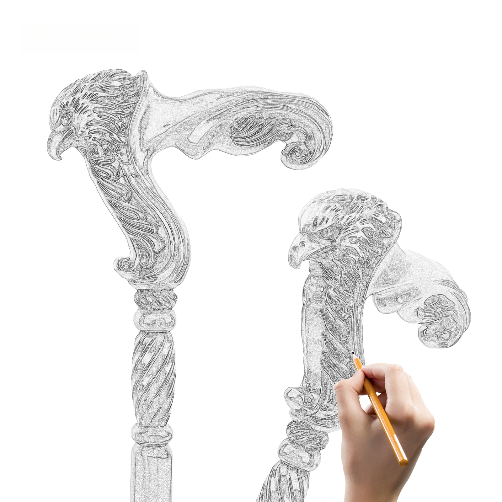 Eagle Brown Wooden Fashion Walking Stick Decorative Vampire Cospaly Party Wood Walking Cane Halloween Mace Wand Crosier