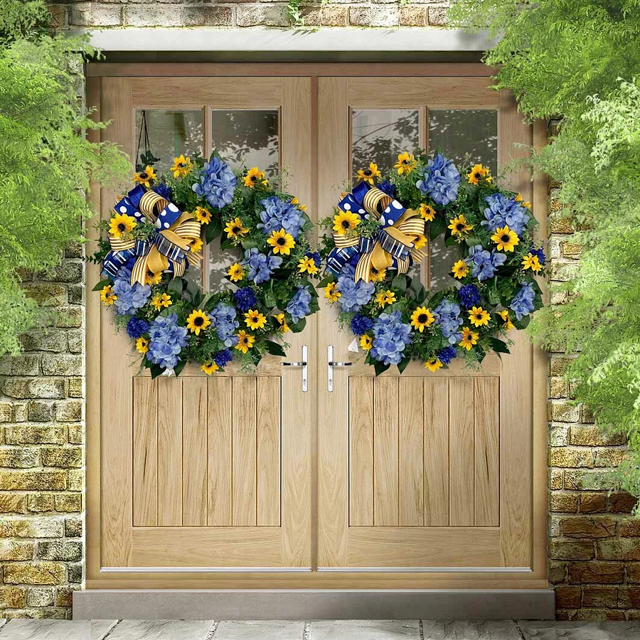 Prayer for Peace Sunflower Front Door Wreath
