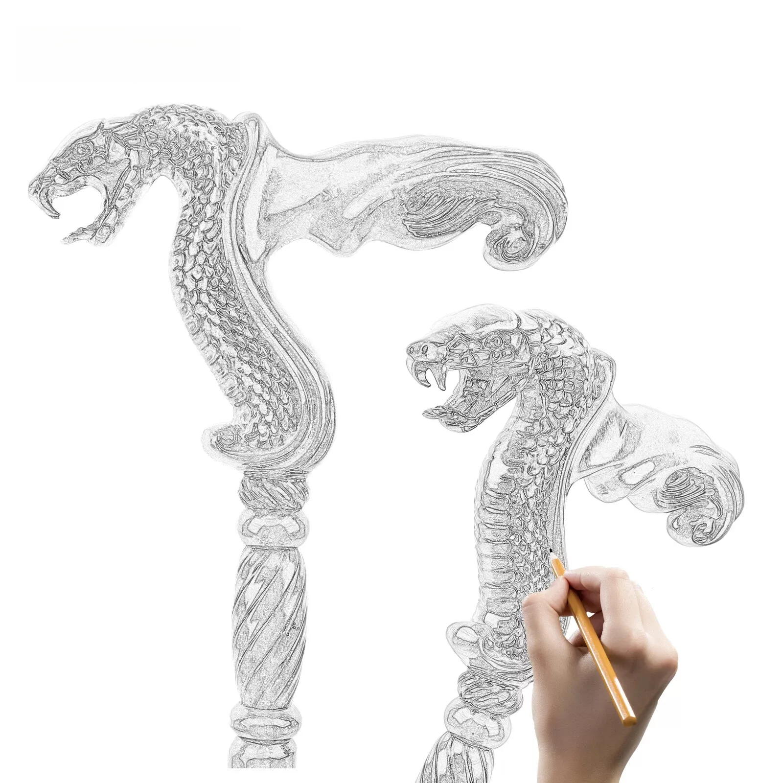 Cobra Snake Brown Wooden Fashion Walking Stick Party Wood Walking Cane