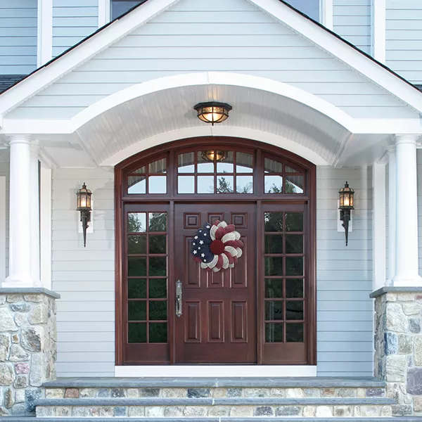 Poly Burlap American Flag Wreath