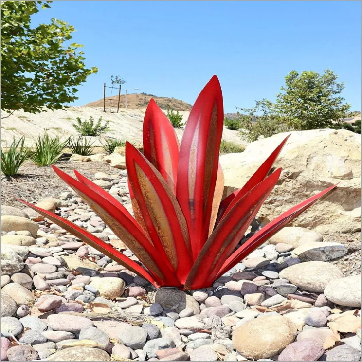 Metal Agave Yard Art Lawn Ornaments Tequila Statue