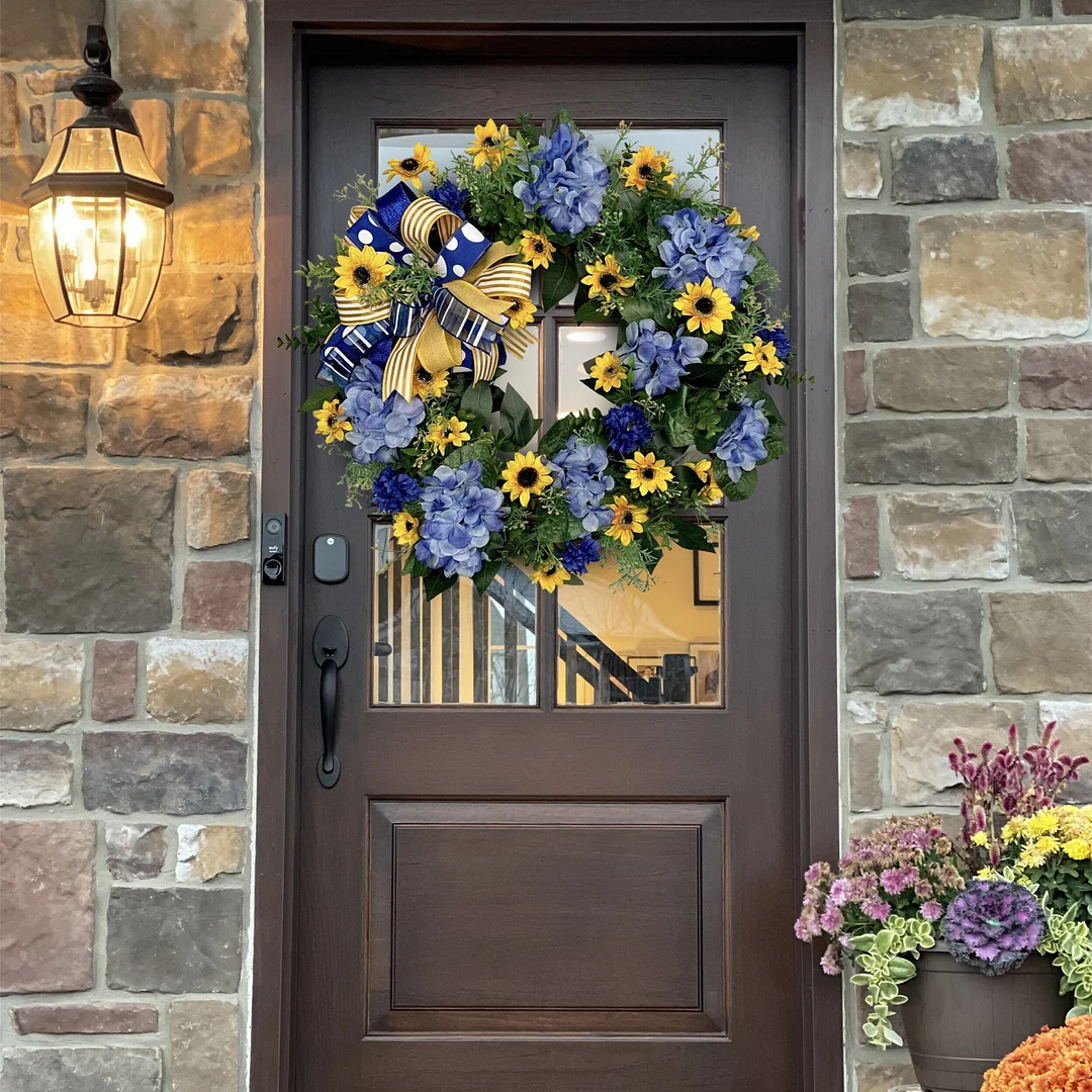 Prayer for Peace Sunflower Front Door Wreath
