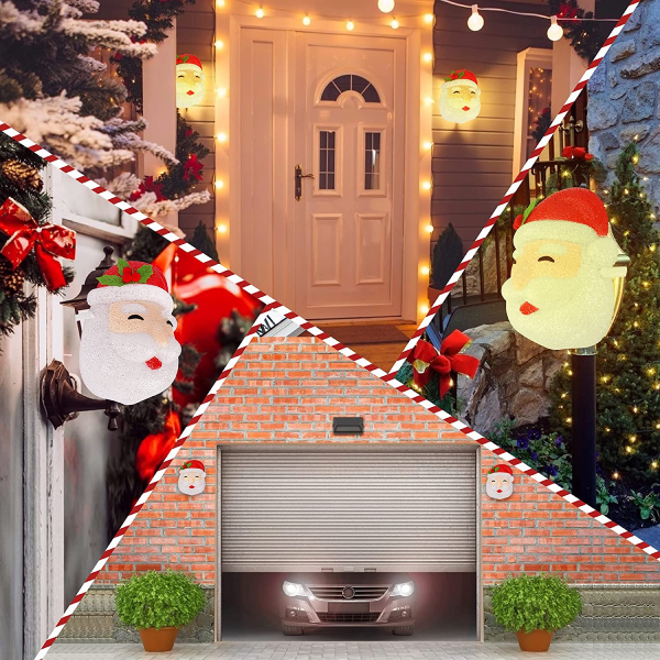 Christmas porch lampshade 2 pieces, Santa Claus lampshade outdoor Christmas decorations