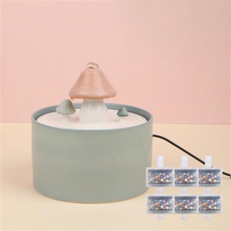 Mushroom Ceramic Pet Water Fountain