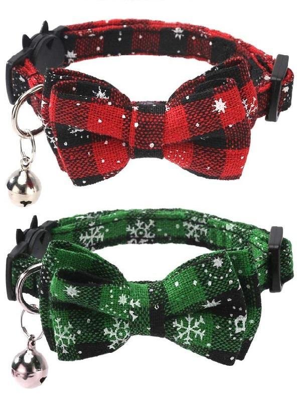 Christmas Cat Collar Adjustable Detachable Bow Tie