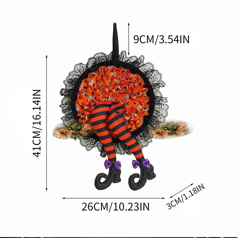 Halloween Witch Legs Wreath